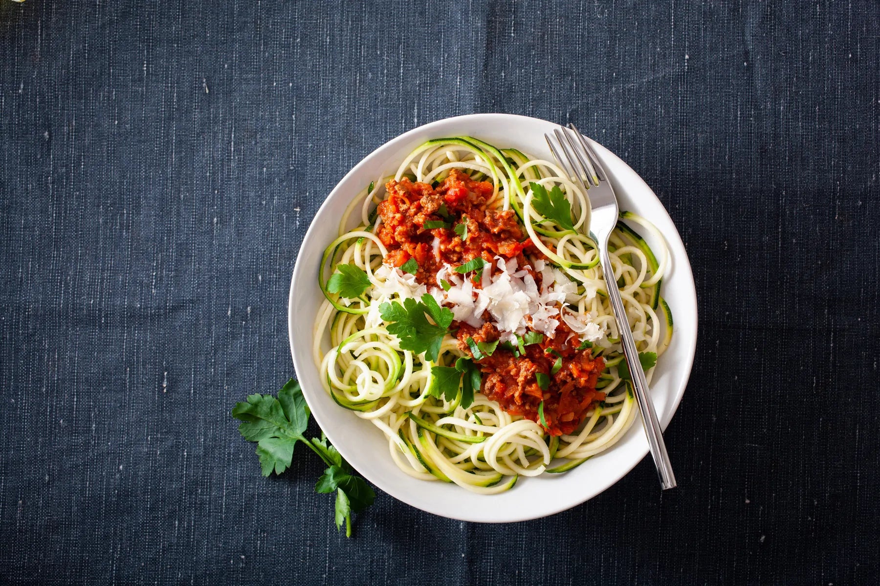 Spaghetti squash with meat sauce